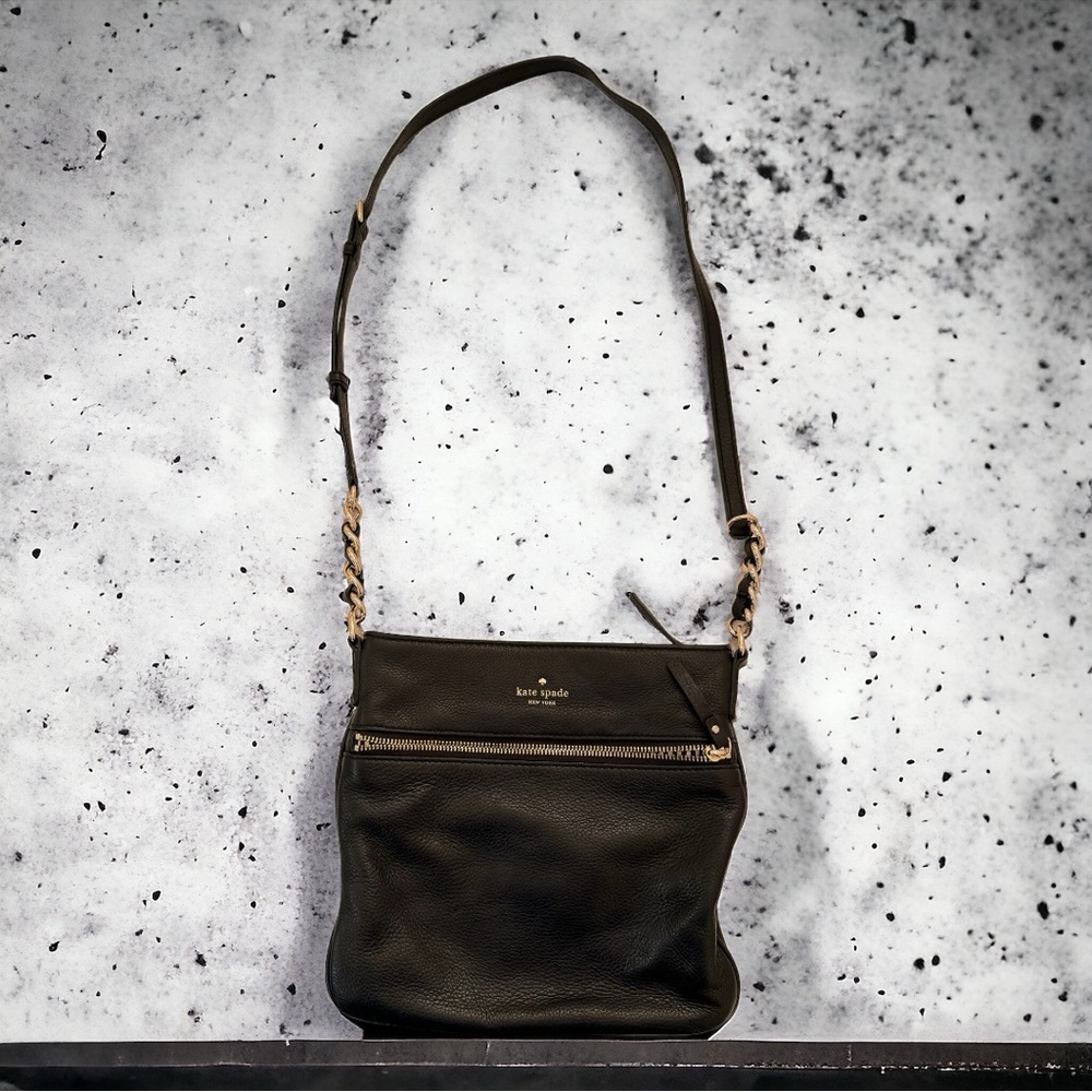 KATE SPADE Jackson Street Melissa Black leather crossbody. Gently used.